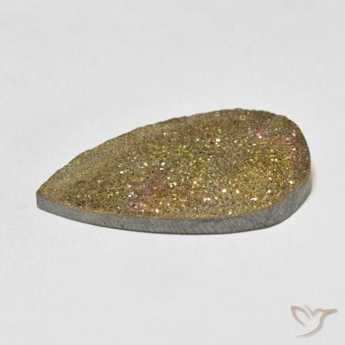 Pirita arco-íris Multicolorido Natural 17.24ct, Formato de pêra, Opaco