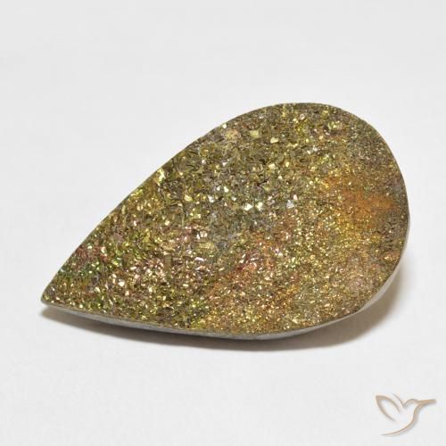 18.07ct Natural Multicolorido Pirita arco-íris, Formato de pêra, Opaco