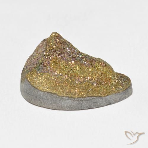 Pirita arco-íris Multicolorido Natural 13.11ct, Formato de pêra, Opaco
