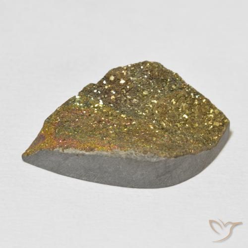 Pirita arco-íris Multicolorido Natural 15.21ct, Formato de pêra, Opaco