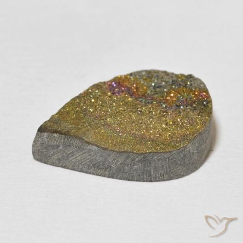 Pirita arco-íris Multicolorido Natural 9.97ct, Formato de pêra, Opaco