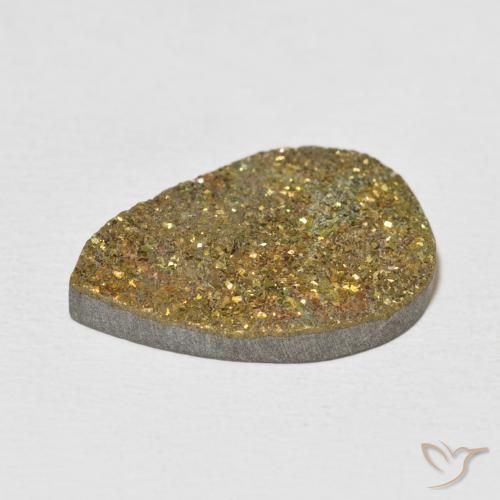 Pirita arco-íris Multicolorido Natural 8.15ct, Formato de pêra, Opaco