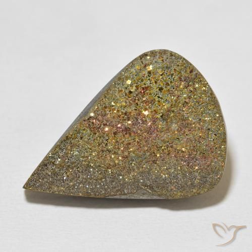 20.03ct Natural Multicolorido Pirita arco-íris, Formato de pêra, Opaco