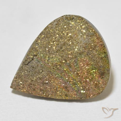 18.47ct Natural Multicolorido Pirita arco-íris, Formato de pêra, Opaco