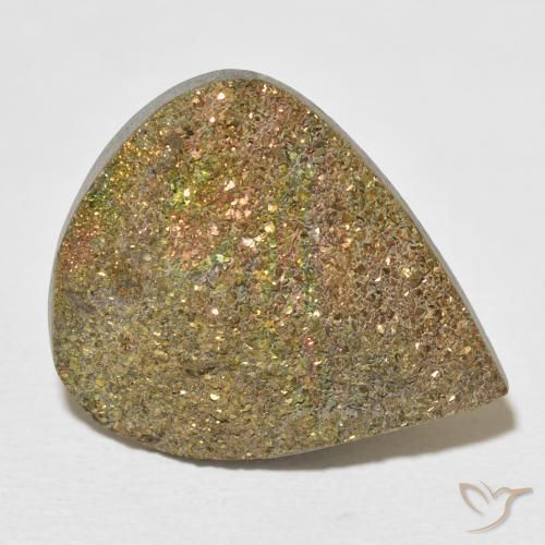 Pirita arco-íris Multicolorido Natural 18.47ct, Formato de pêra, Opaco
