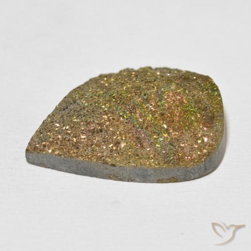 Pirita arco-íris Multicolorido Natural 18.47ct, Formato de pêra, Opaco