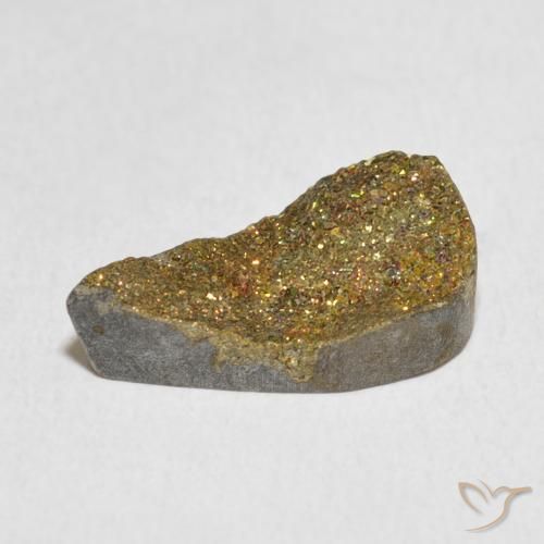 Pirita arco-íris Multicolorido Natural 4.89ct, Formato de pêra, Opaco