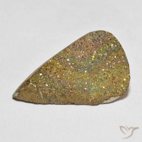 18.56ct Natural Multicolorido Pirita arco-íris, Formato de pêra, Opaco