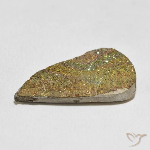 Pirita arco-íris Multicolorido Natural 18.56ct, Formato de pêra, Opaco