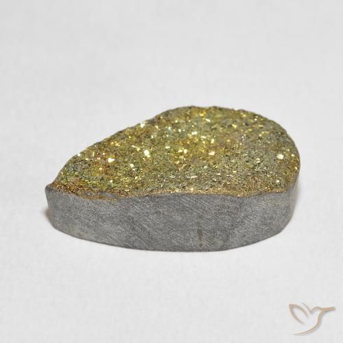 Pirita arco-íris Multicolorido Natural 9.12ct, Formato de pêra, Opaco