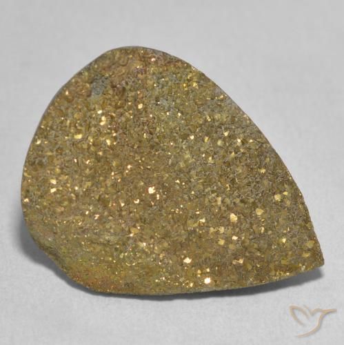 Pirita arco-íris Multicolorido Natural 13.48ct, Formato de pêra, Opaco