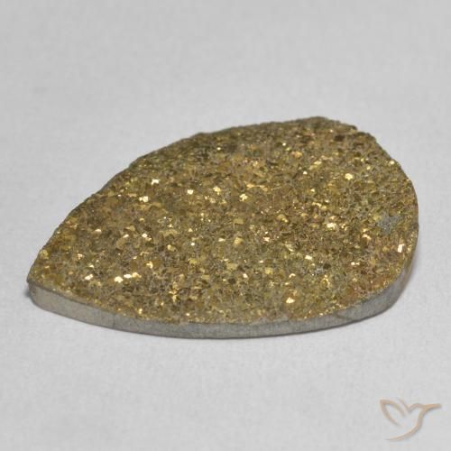 Pirita arco-íris Multicolorido Natural 13.48ct, Formato de pêra, Opaco