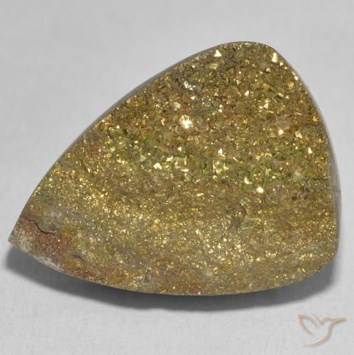 22.73ct Natural Multicolorido Pirita arco-íris, Formato de pêra, Opaco