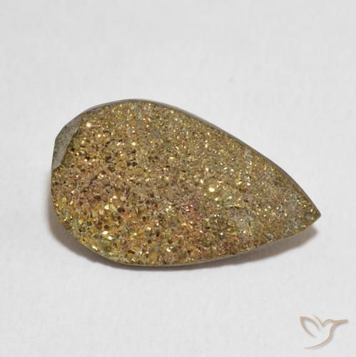 Pirita arco-íris Multicolorido Natural 4.75ct, Formato de pêra, Opaco