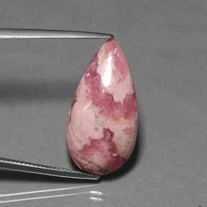 Rodocrosita multicolorido natural 22,58ct, formato de pêra, opaco