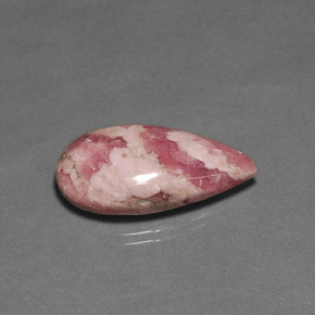 Rodocrosita multicolorido natural 22,58ct, formato de pêra, opaco
