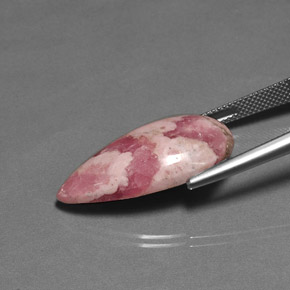 Rodocrosita multicolorido natural 22,58ct, formato de pêra, opaco