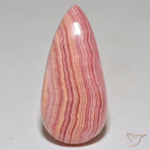 31.44ct Natural Multicolorido rodocrosita, Formato de pêra, Opaco