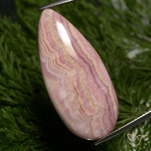 29.29ct Natural Multicolorido rodocrosita, Formato de pêra, Opaco