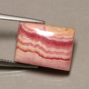 Rodocrosita rosa natural 16,08ct, baguete, opaco