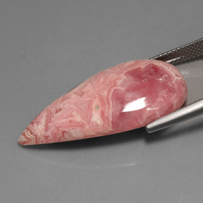 Rodocrosita multicolorido natural 29,58ct, formato de pêra, opaco