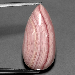 Rodocrosita rosa natural 15,84ct, formato de pêra, opaco