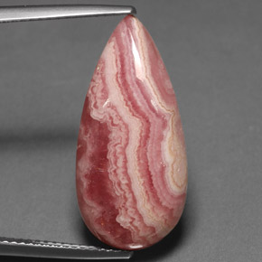 Rodocrosita multicolorido natural 12,62ct, formato de pêra, opaco