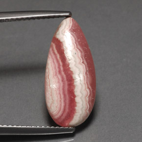 Rodocrosita multicolorido natural 5,98ct, formato de pêra, opaco
