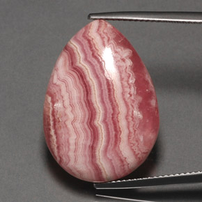 Rodocrosita multicolorido natural 25,43ct, formato de pêra, opaco
