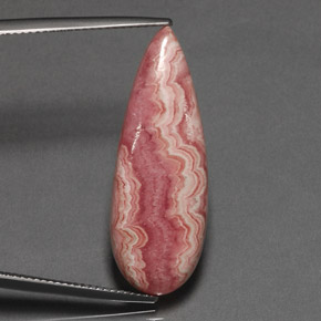 Rodocrosita rosa natural 17,05ct, formato de pêra, opaco