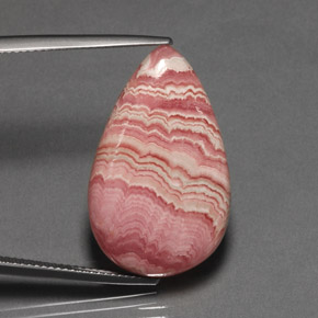 Rodocrosita multicolorido natural 23,85ct, formato de pêra, opaco