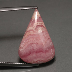 Rodocrosita rosa natural 15,55ct, formato de pêra, opaco
