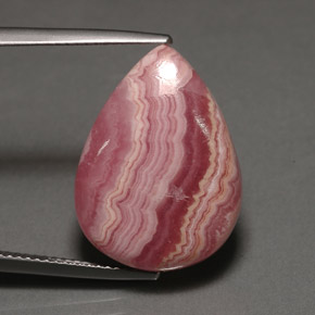Rodocrosita multicolorido natural 18,30ct, formato de pêra, opaco