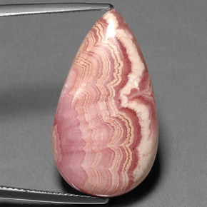 Rodocrosita multicolorido natural 22,38ct, formato de pêra, opaco