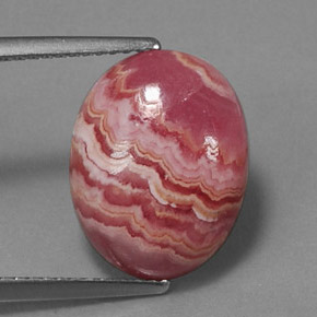 Rodocrosita multicolorido natural 7,26ct, corte oval, opaco