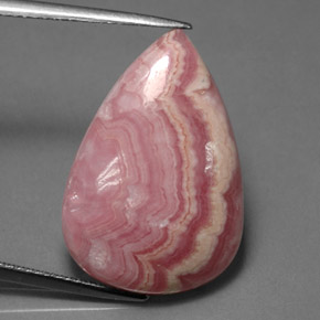 Rodocrosita rosa natural 15,92ct, formato de pêra, opaco