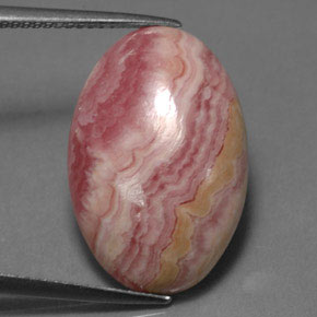 Rodocrosita rosa natural 16,89ct, corte oval, opaco