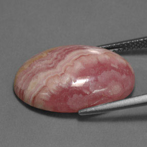 Rodocrosita rosa natural 16,89ct, corte oval, opaco