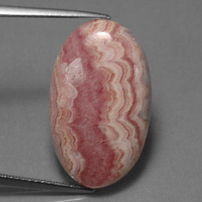 Rodocrosita rosa natural 17,68ct, corte oval, opaco