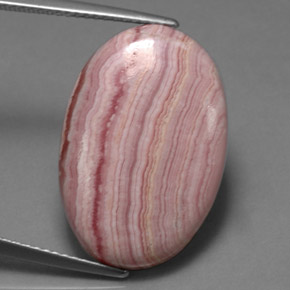 Rodocrosita rosa natural 16,47ct, corte oval, opaco