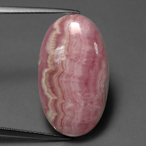 Rodocrosita rosa natural 18,74ct, corte oval, opaco