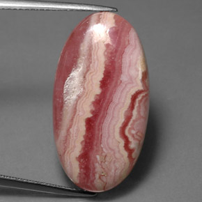 Rodocrosita rosa natural 19,39ct, corte oval, opaco