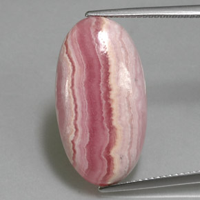 Rodocrosita rosa natural 18,47ct, corte oval, opaco