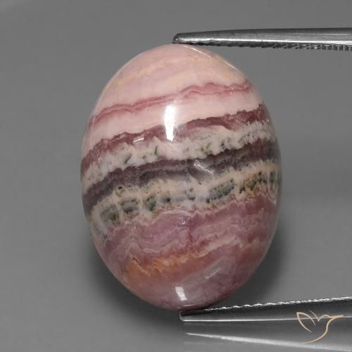 Rodocrosita multicolorido natural 24,26ct, corte oval, opaco