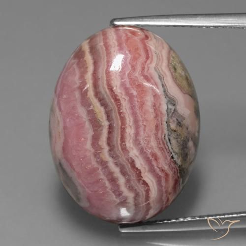 26.49ct Natural Multicolorido rodocrosita, oval, Opaco