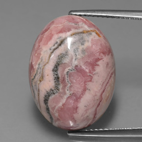 Rodocrosita multicolorido natural 25,03ct, corte oval, opaco