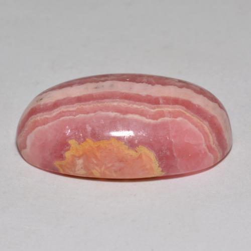 Rodocrosita multicolorido natural 35,96ct, corte oval, opaco