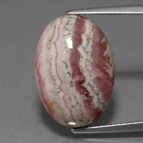 Rodocrosita multicolorido natural 13,76ct, corte oval, opaco