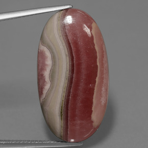 Rodocrosita multicolorido natural 30,73ct, corte oval, opaco