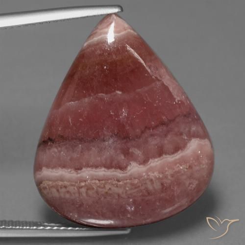 30.68ct Natural Multicolorido rodocrosita, Formato de pêra, Opaco